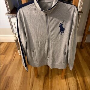 Men's Gray Full-Zip Sweater polo XL